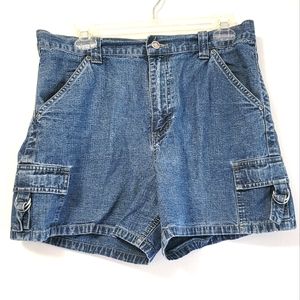 Vintage Riveted by Lee High Waist 100% Cotton Cargo Jean Shorts Size 12m
